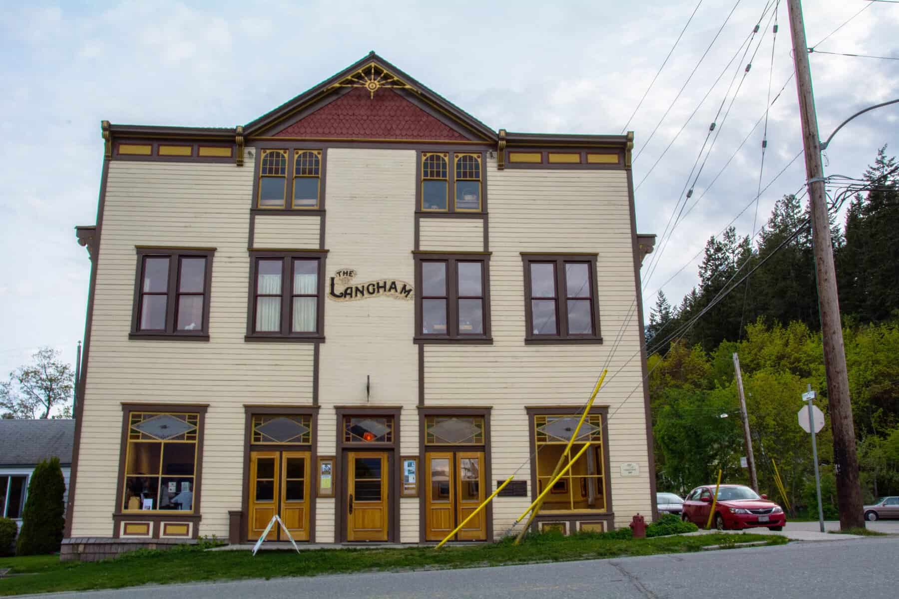 Historic Langham Cultural Centre building in downtown Kaslo British Columbia